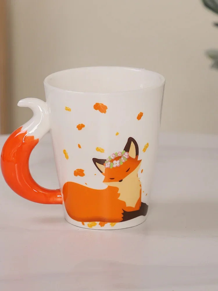 3D Fox Ceramic Mug – 360 ml