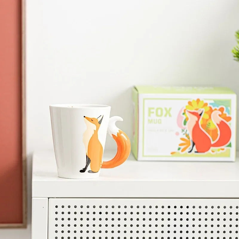 3D Fox Ceramic Mug – 360 ml