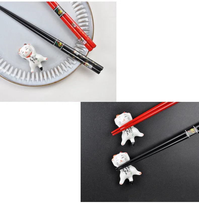 Bamboo chopsticks set, assorted designs – 2 pairs