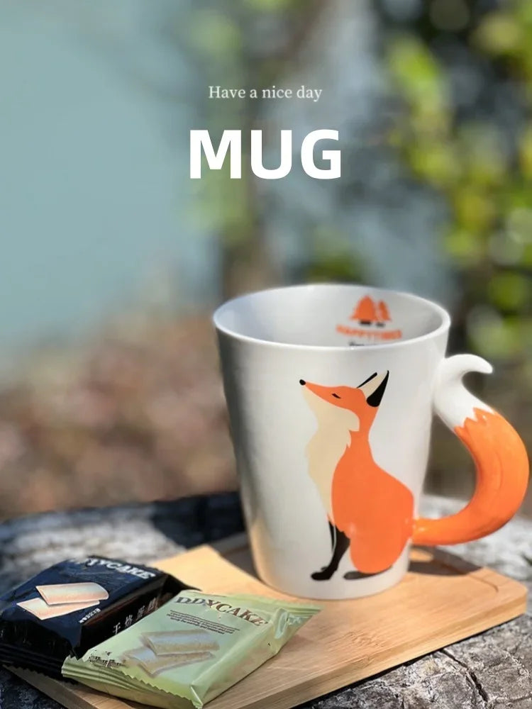 3D Fox Ceramic Mug – 360 ml