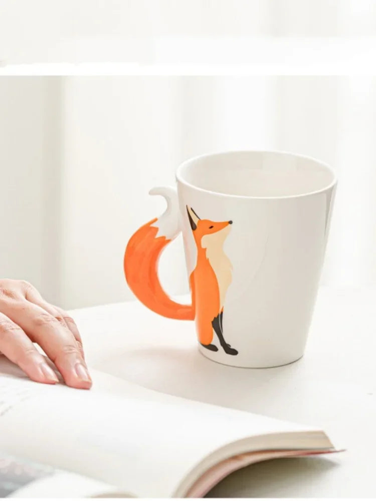 3D Fox Ceramic Mug – 360 ml