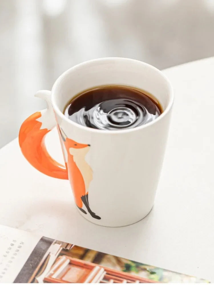 3D Fox Ceramic Mug – 360 ml