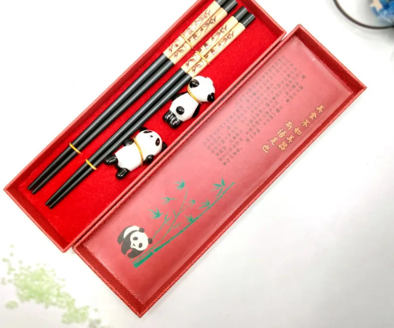 Bamboo chopsticks set, assorted designs – 2 pairs