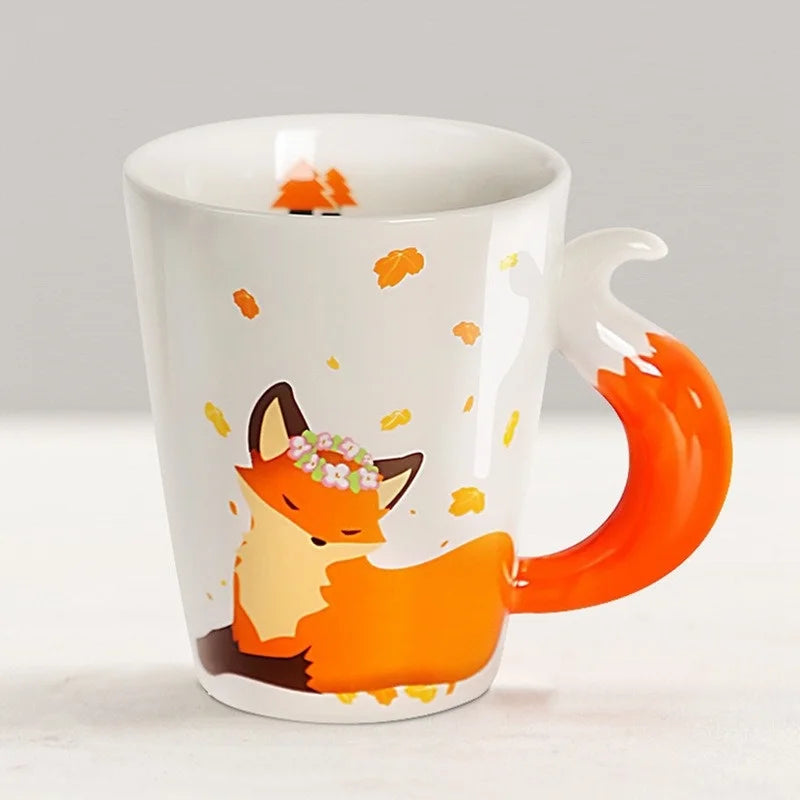 3D Fox Ceramic Mug – 360 ml