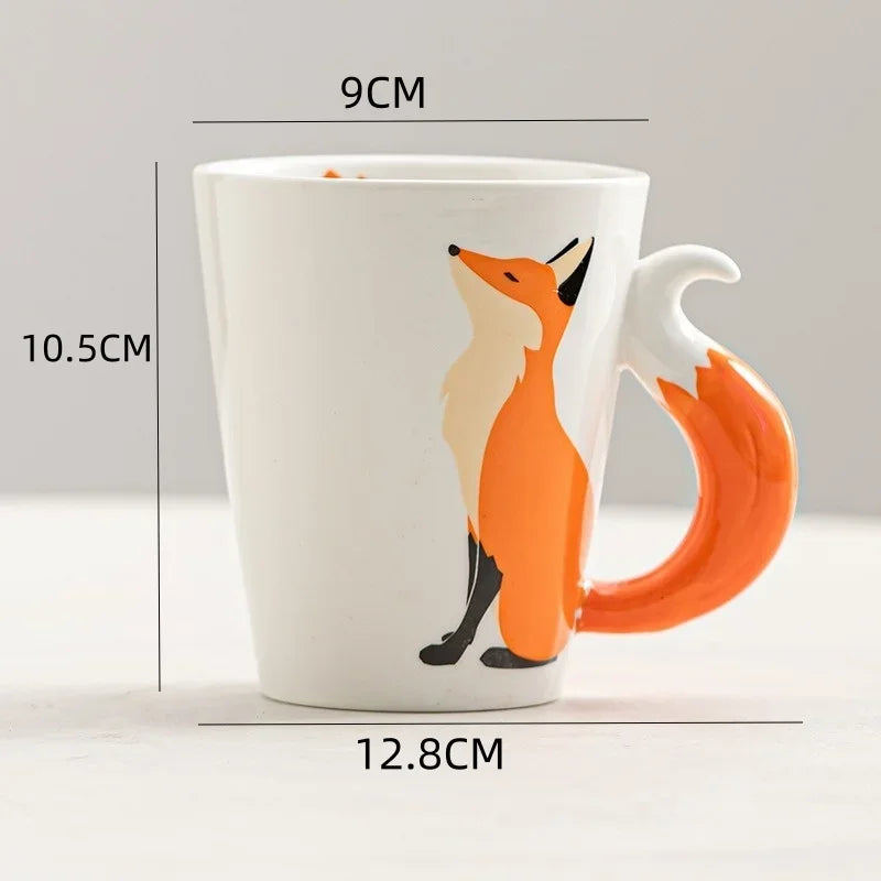3D Fox Ceramic Mug – 360 ml