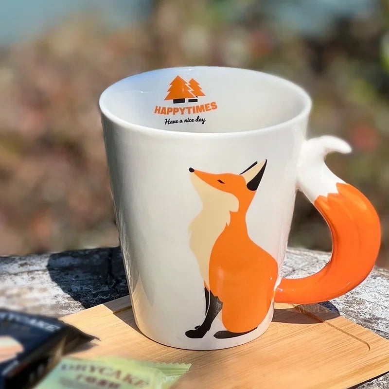 3D Fox Ceramic Mug – 360 ml