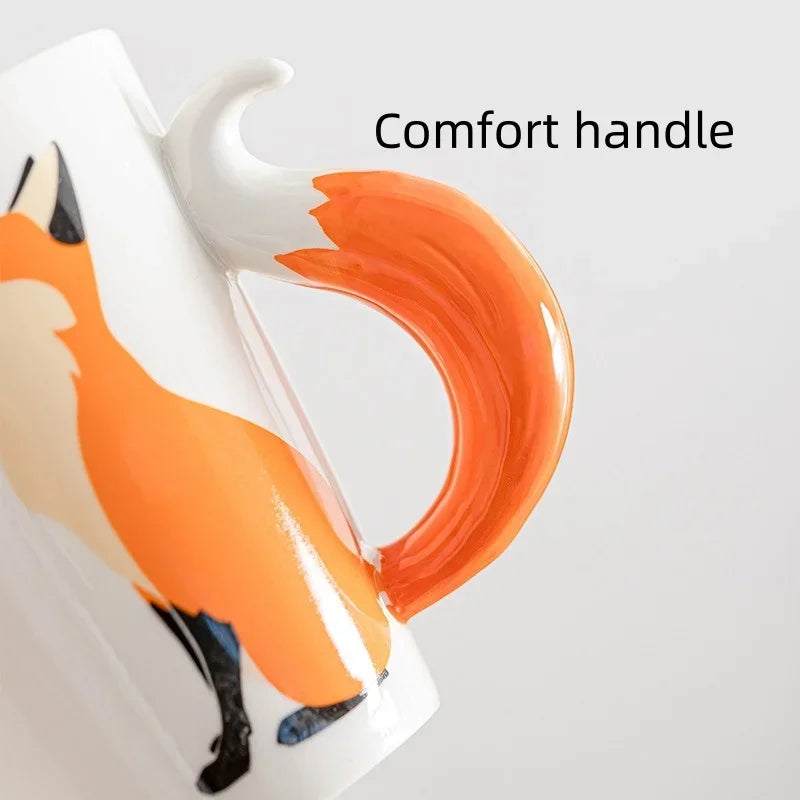 3D Fox Ceramic Mug – 360 ml